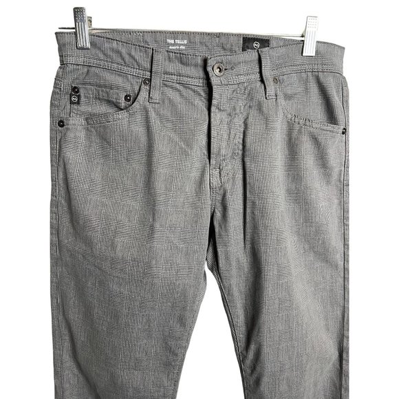 Adriano Goldschmied The Tellis Modern slim men’s gray plaid pants 30 X 34 inseam - Picture 2 of 12